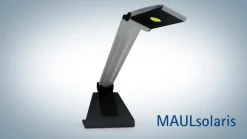LED bureaulamp MAULsolaris, zilver, hoogte 64 cm