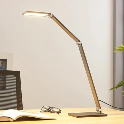 LED bureaulamp Mion, 41 cm, hoekig, dimbaar