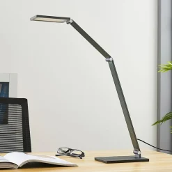 LED bureaulamp Mion, 41 cm, hoekig, dimbaar