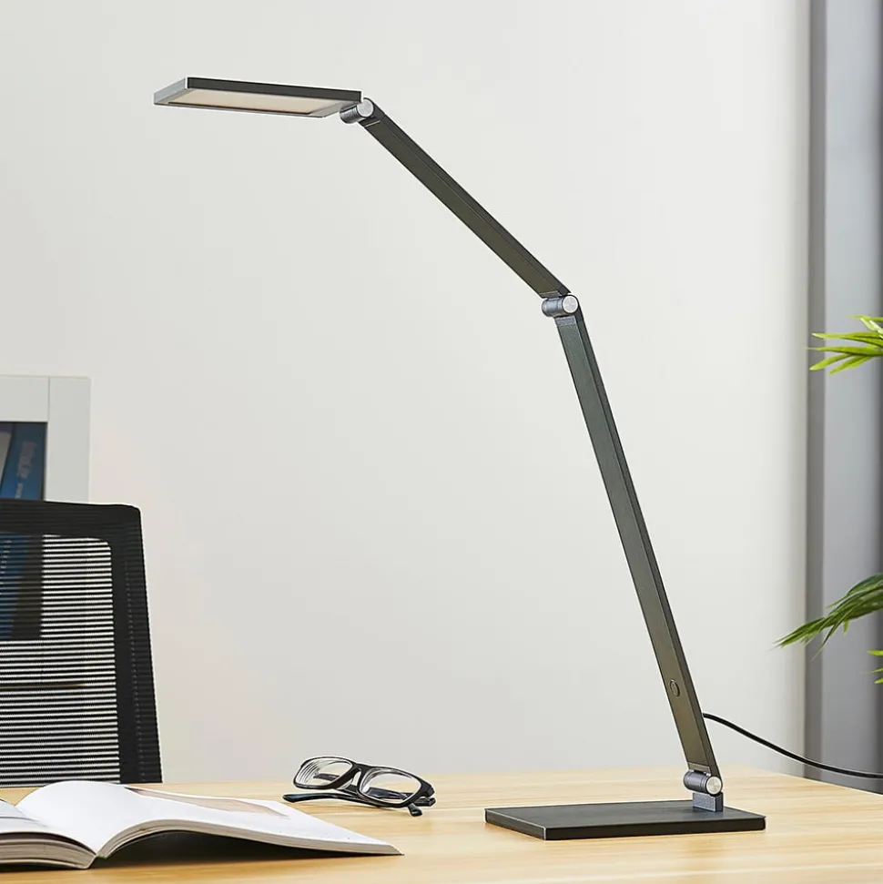 LED bureaulamp Mion, 41 cm, hoekig, dimbaar