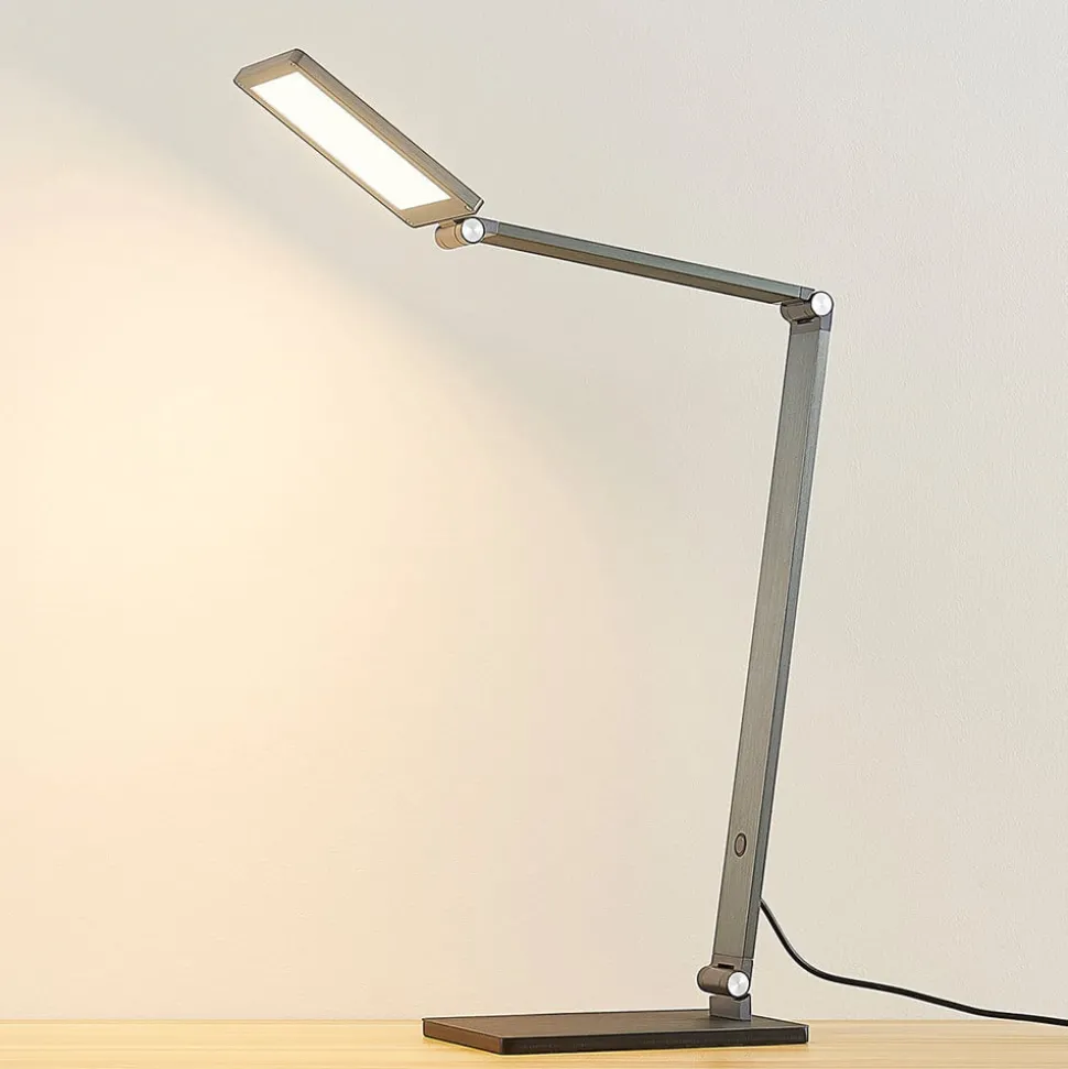 LED bureaulamp Mion, 41 cm, hoekig, dimbaar