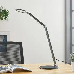 LED bureaulamp Mion, 41 cm, rond, dimbaar
