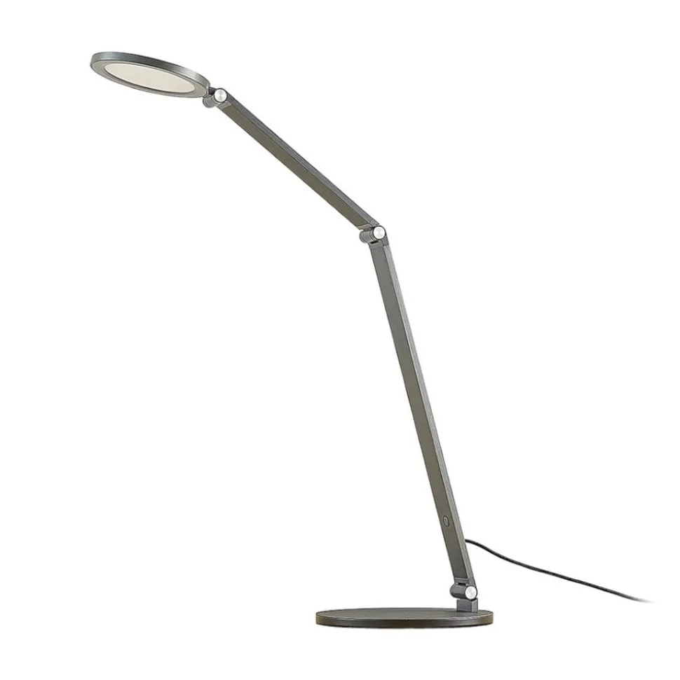 LED bureaulamp Mion, 41 cm, rond, dimbaar