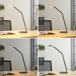 LED bureaulamp Mion, 41 cm, rond, dimbaar