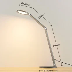 LED bureaulamp Mion, 41 cm, rond, dimbaar