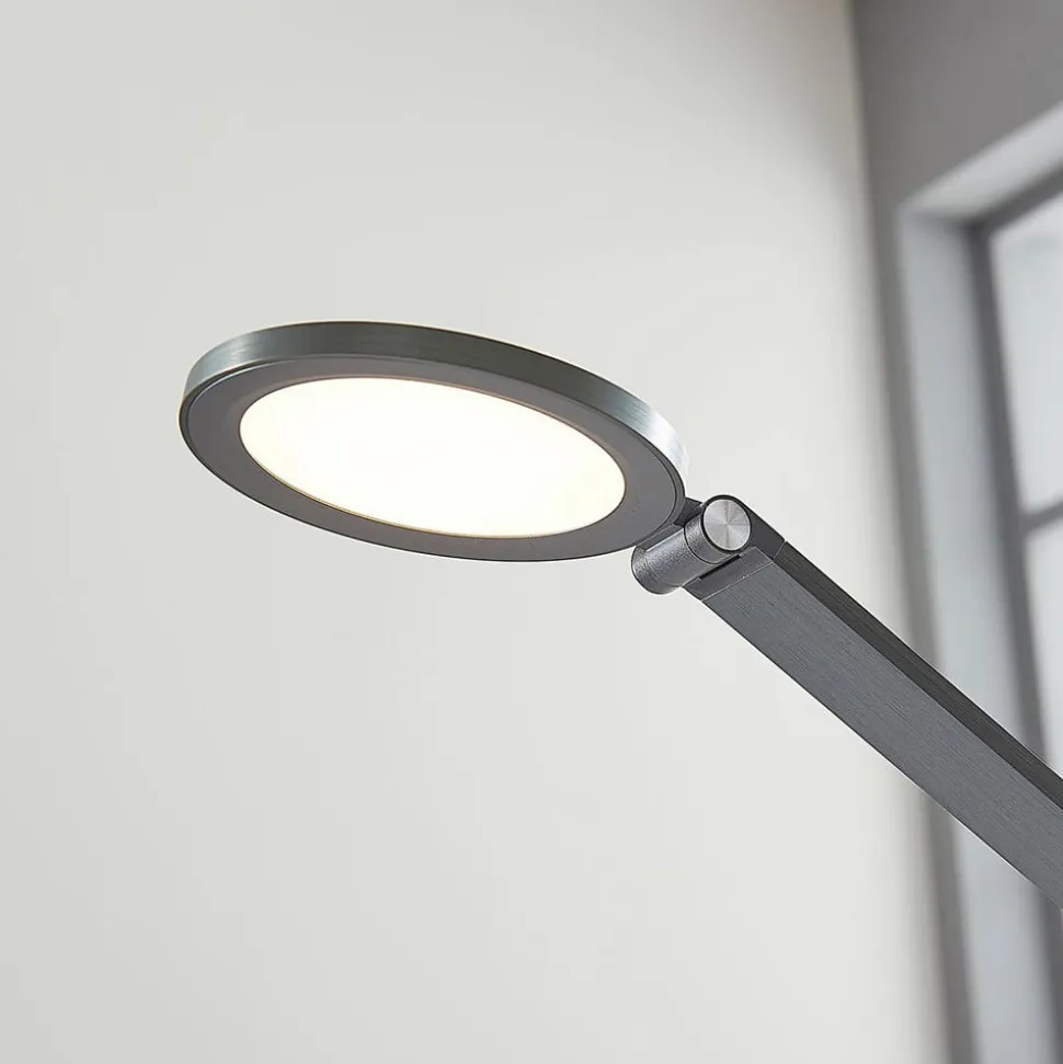 LED bureaulamp Mion, 41 cm, rond, dimbaar