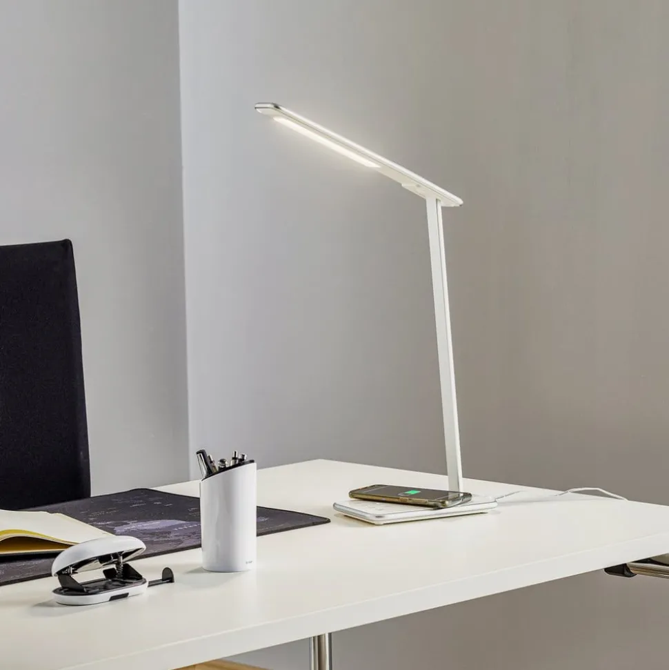 LED bureaulamp Orbit met inductie zilver