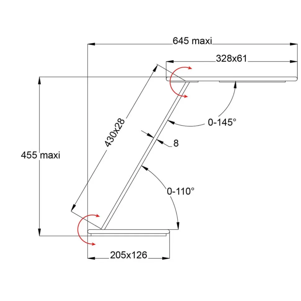 LED bureaulamp Orbit met inductie zilver