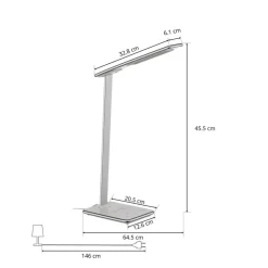 LED bureaulamp Orbit met inductie zilver