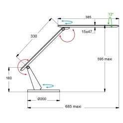 LED bureaulamp Zig met bedieningsveld zwart