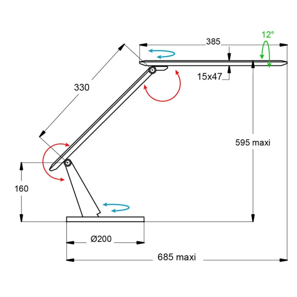 LED bureaulamp Zig met bedieningsveld zwart