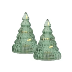 LED decoratie figuur Lucy boom van glas 9cm 2er