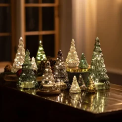 LED decoratie figuur Lucy boom van glas 9cm 2er