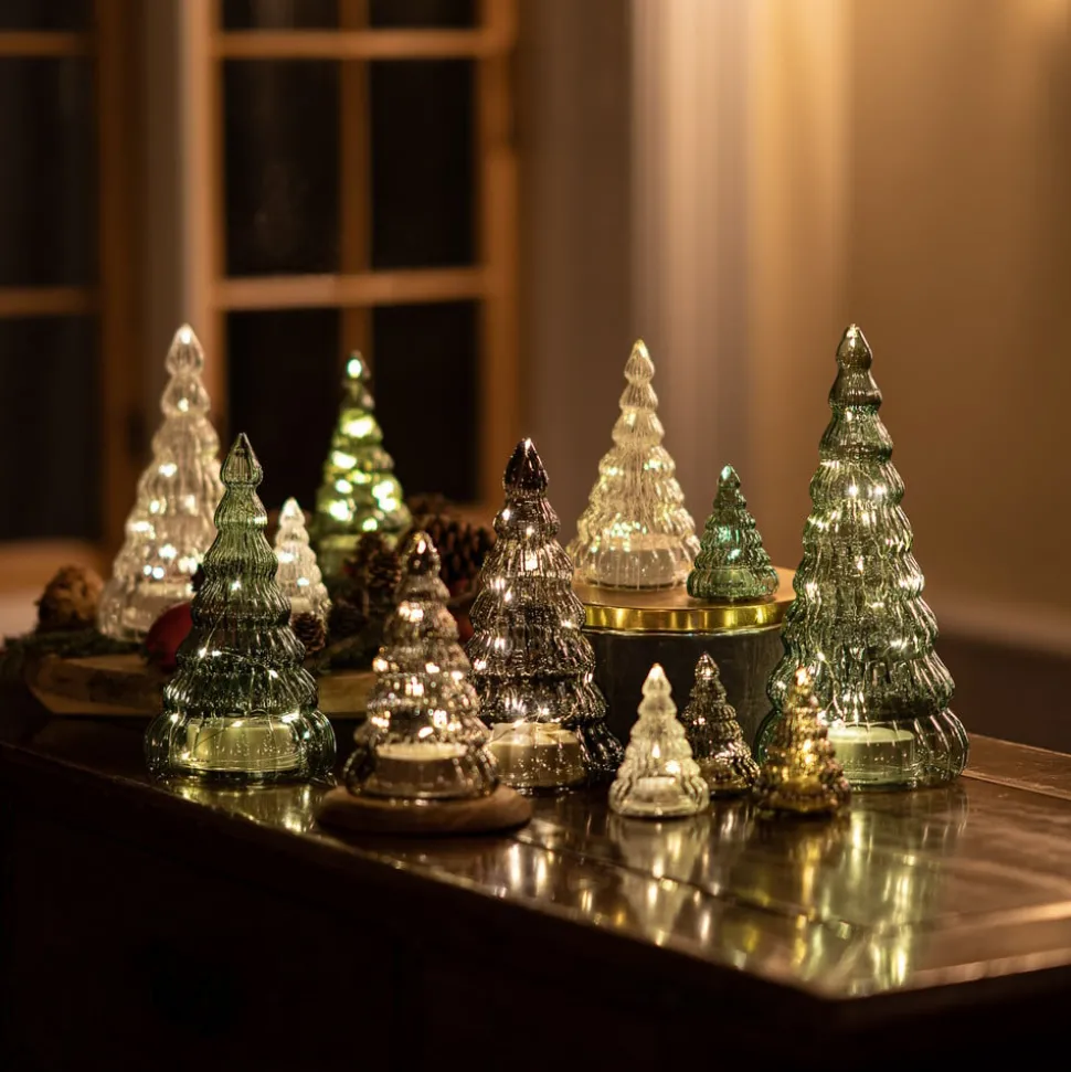 LED decoratie figuur Lucy boom van glas 9cm 2er