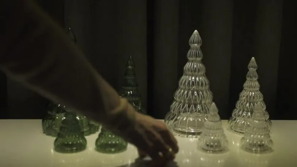 LED decoratie figuur Lucy boom van glas 9cm 2er