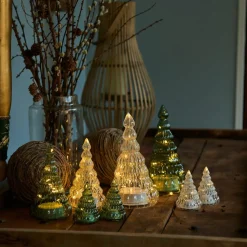 LED decoratie figuur Lucy boom van glas 9cm 2er