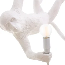 LED decoratie-hanglamp Monkey Lamp wit slingerend