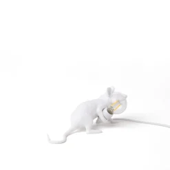 LED decoratie-tafellamp Mouse Lamp USB liggend wit