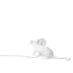 LED decoratie-tafellamp Mouse Lamp USB liggend wit