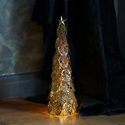 LED decoratieve boom Kirstine, goud, hoogte 43 cm