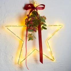 LED decoratieve ster Liva Star, goud, Ø 30 cm