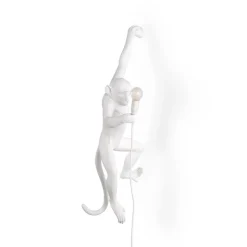 LED decoratie-wandlamp Monkey Lamp, wit, links