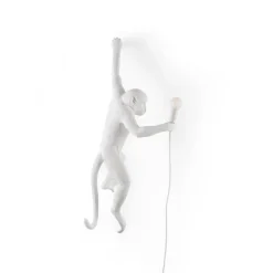 LED decoratie-wandlamp Monkey Lamp, wit, links