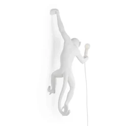 LED decoratie-wandlamp Monkey Lamp, wit, links