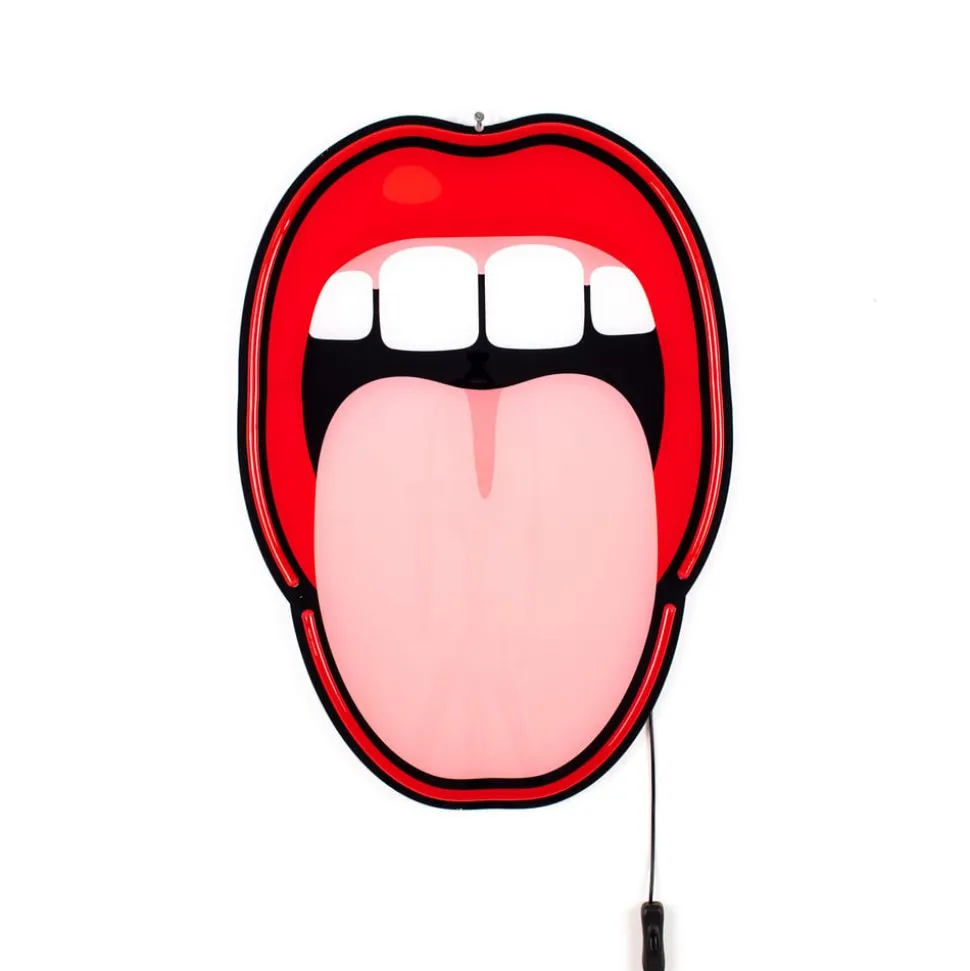 LED decoratie-wandlamp Tongue, 41x58cm