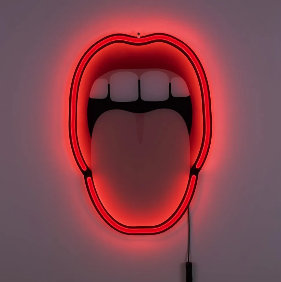 LED decoratie-wandlamp Tongue, 41x58cm
