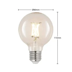 LED E27 4W G80 2700K filament dimbaar helder per 3