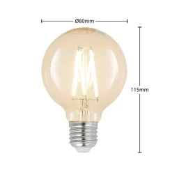 LED E27 8W G80 2700K filament dimbaar helder per 2