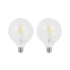LED filament E27 6W 2.700K G125 bol helder per 2