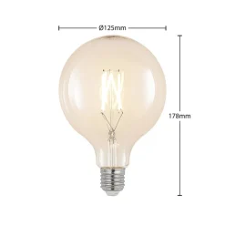 LED filament E27 6W 2.700K G125 bol helder per 2