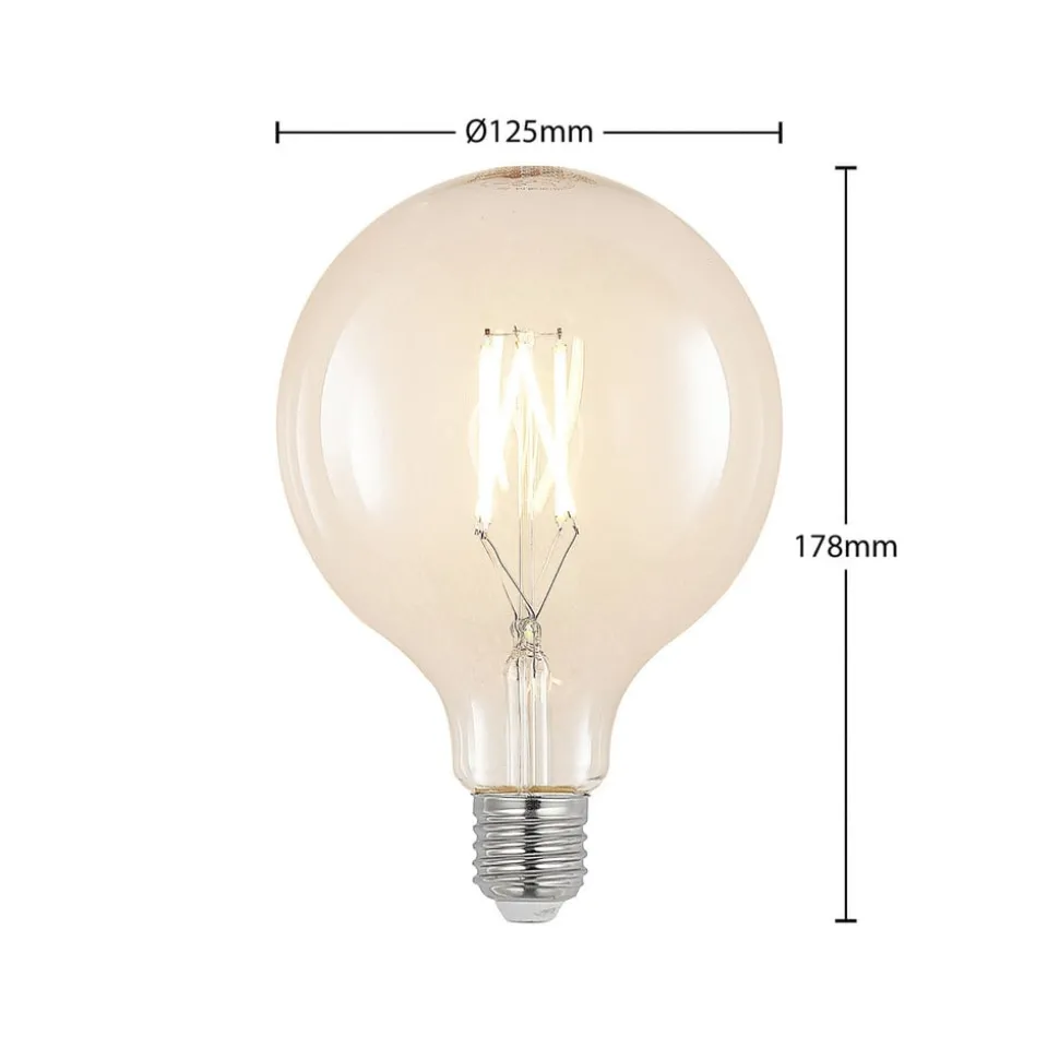 LED filament E27 6W 2.700K G125 bol helder per 2
