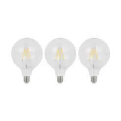 LED filament E27 8W 2.700K G125 bol helder per 3