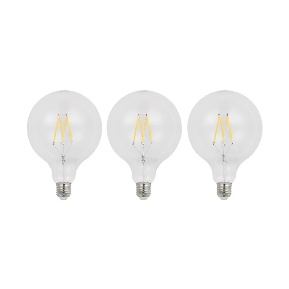 LED filament E27 8W 2.700K G125 bol helder per 3