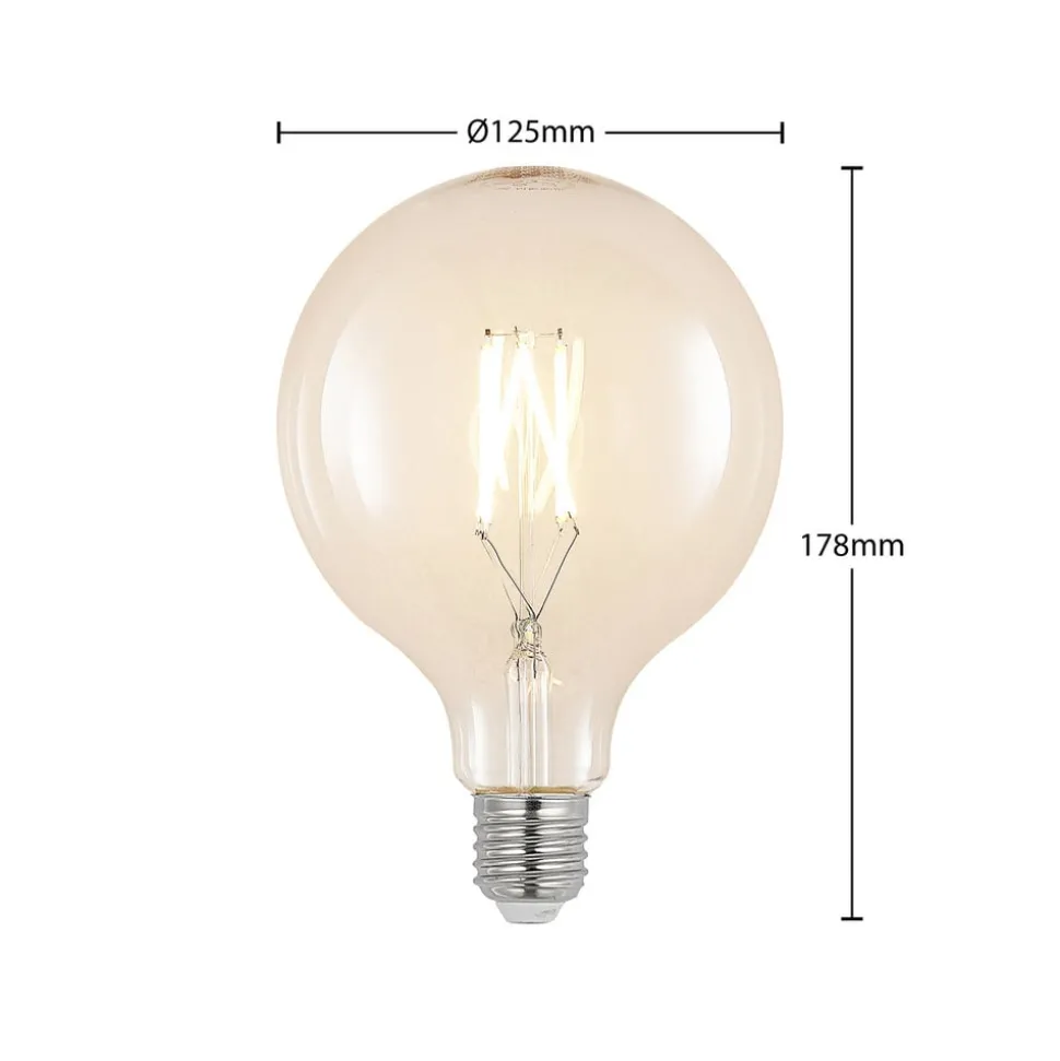 LED filament E27 8W 2.700K G125 bol helder per 3
