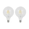 LED filament E27 8W 2.700K G125 bol helder per 2