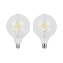 LED filament E27 8W 2.700K G125 bol helder per 2