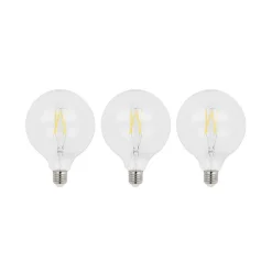 LED filament E27 6W 2.700K G125 bol helder per 3