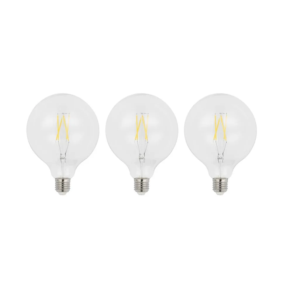 LED filament E27 6W 2.700K G125 bol helder per 3