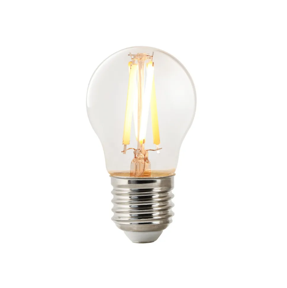 LED filament lamp E27 G45 4,7W 600lm CCT, dimbaar