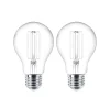LED filament lamp E27 set van 2 4W 470 lm helder 2.700K