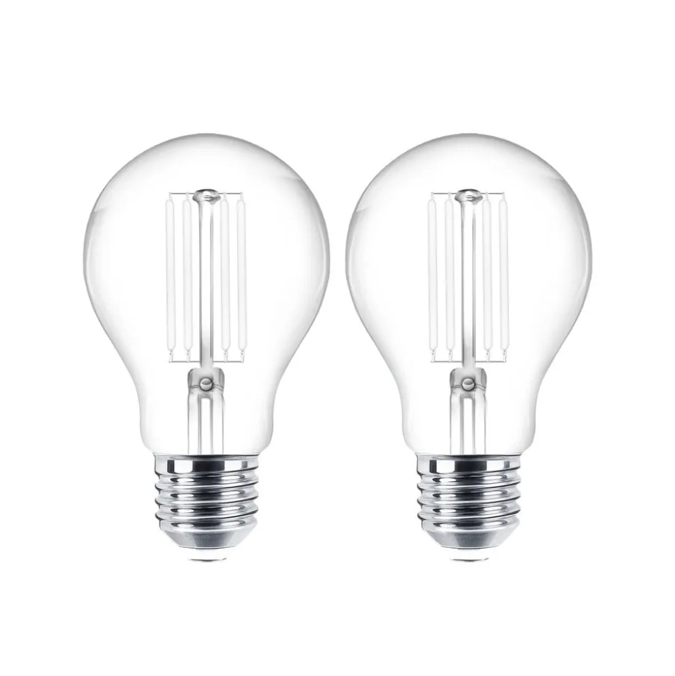 LED filament lamp E27 set van 2 4W 470 lm helder 2.700K