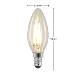 LED filament lamp E14 4W 827 kaars dimbaar 2/set