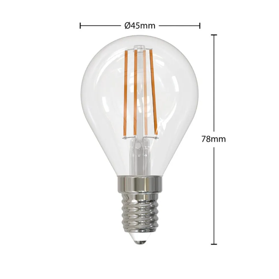 LED filament lamp E14 4W druppel dimbaar per 3