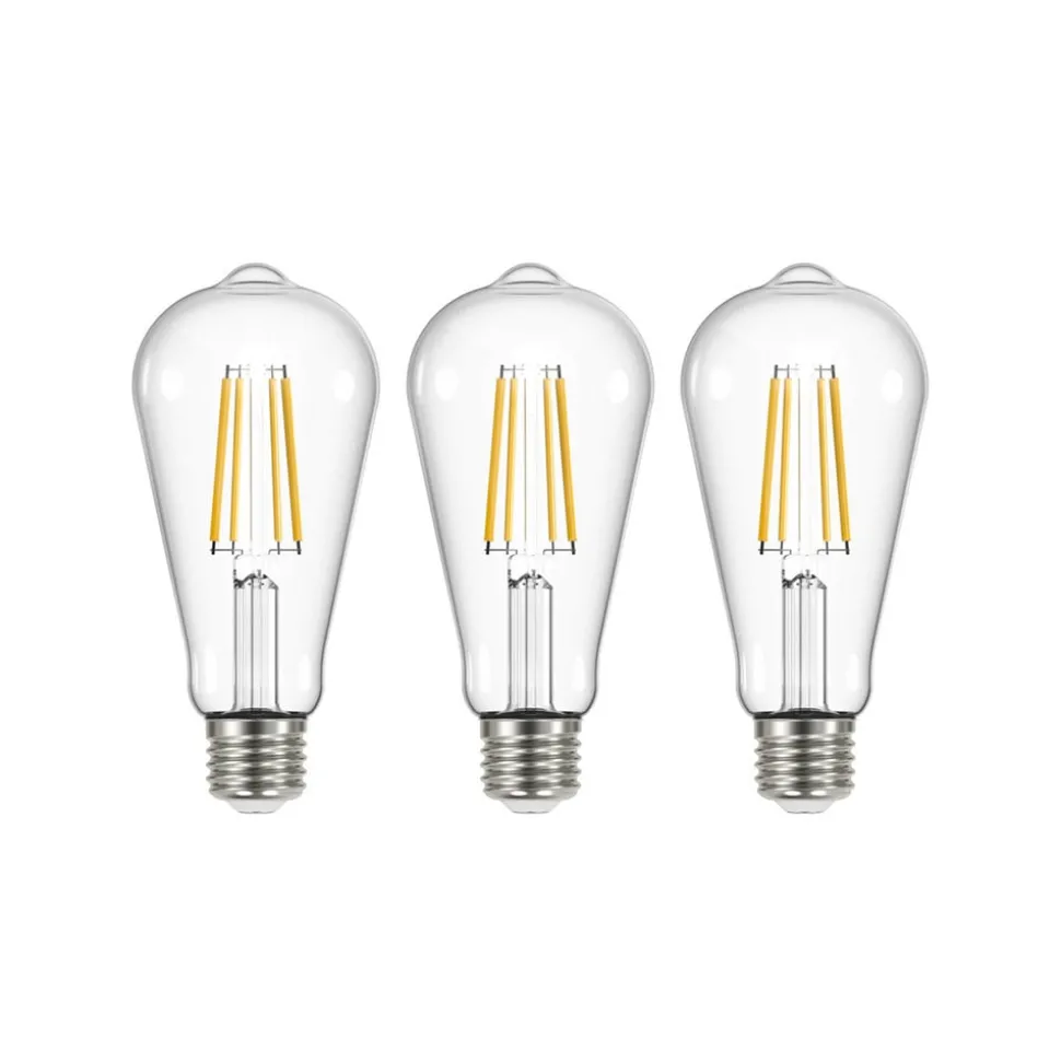 LED filament lamp helder E27 3.8W 2700K 806lm set van 3