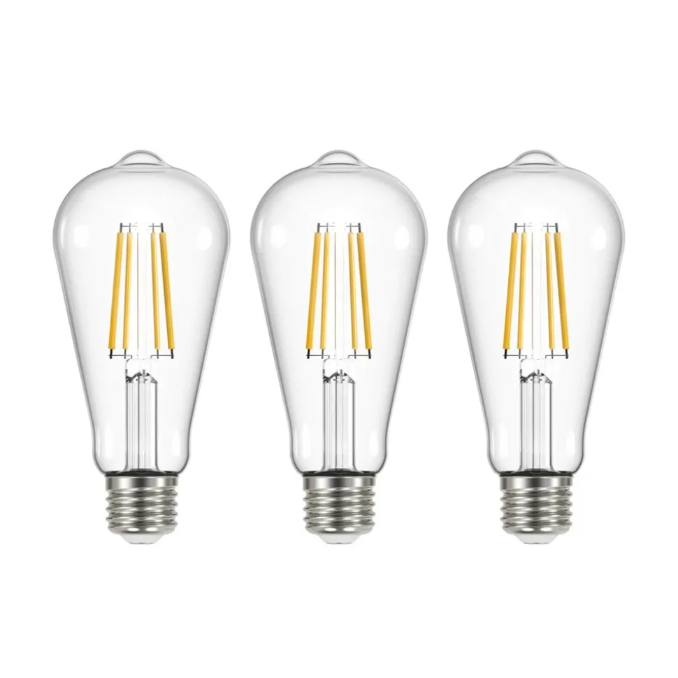 LED filament lamp helder E27 3.8W 3000K 806lm set van 3