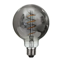 LED filament lamp Spiraal, G95, E27, 2 W grijs dimbaar